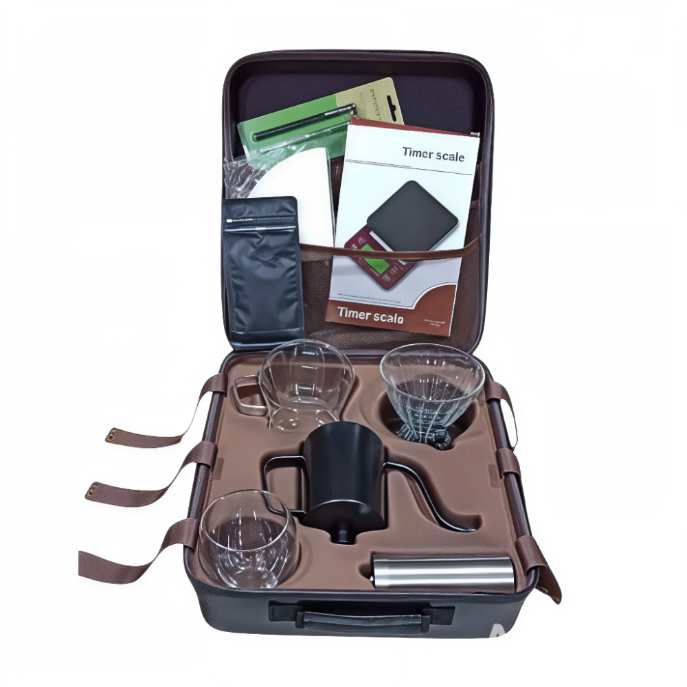 ماكينة صنع قهوة بحقيبة حمل - لون أسود