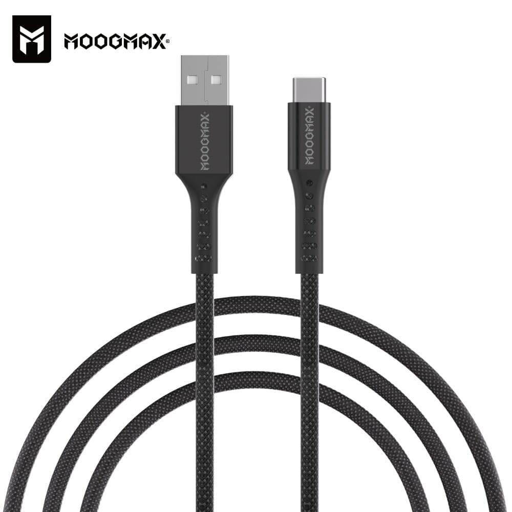 كابل موبايل قماش من USB الى Micro من موج ماكس، أسود، MX065