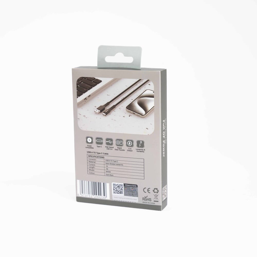 كابل موبايل قماش من USB الى Micro من موج ماكس، أسود، MX065