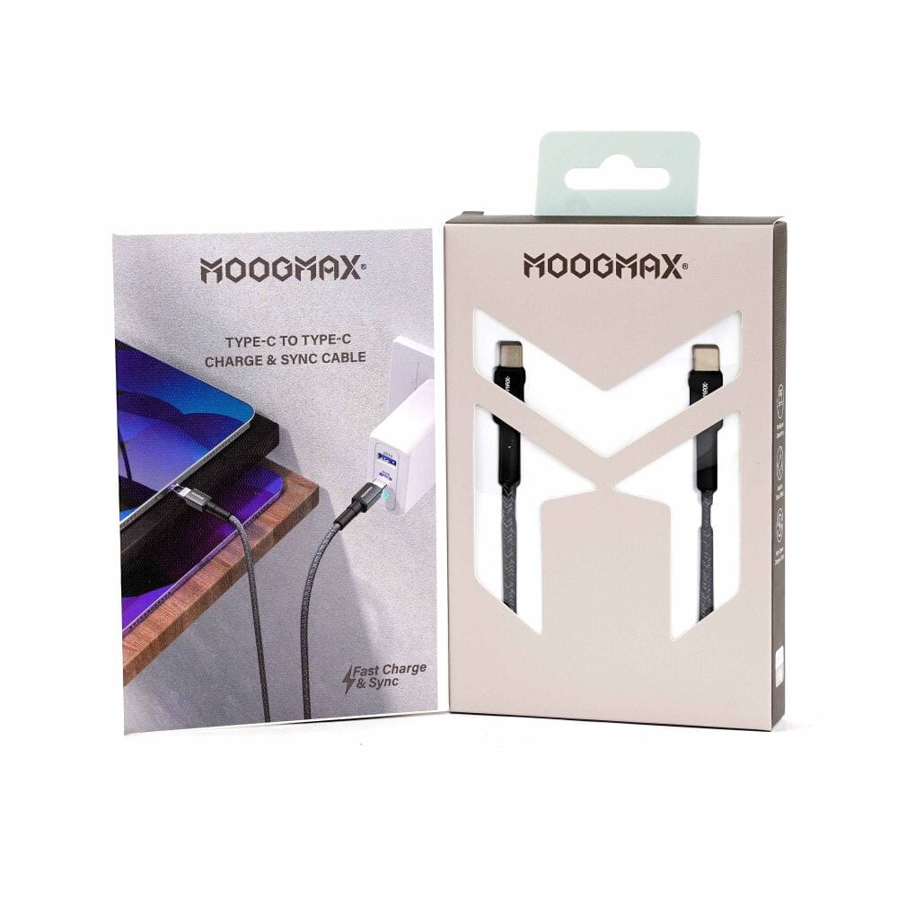 شاحن تايب سي بقوة 60 واط وبطول 1 متر, سلك شاحن تايب سي مصنوع من القماش المضاد للقطع وعالي التحمل من موج ماكس - MX115