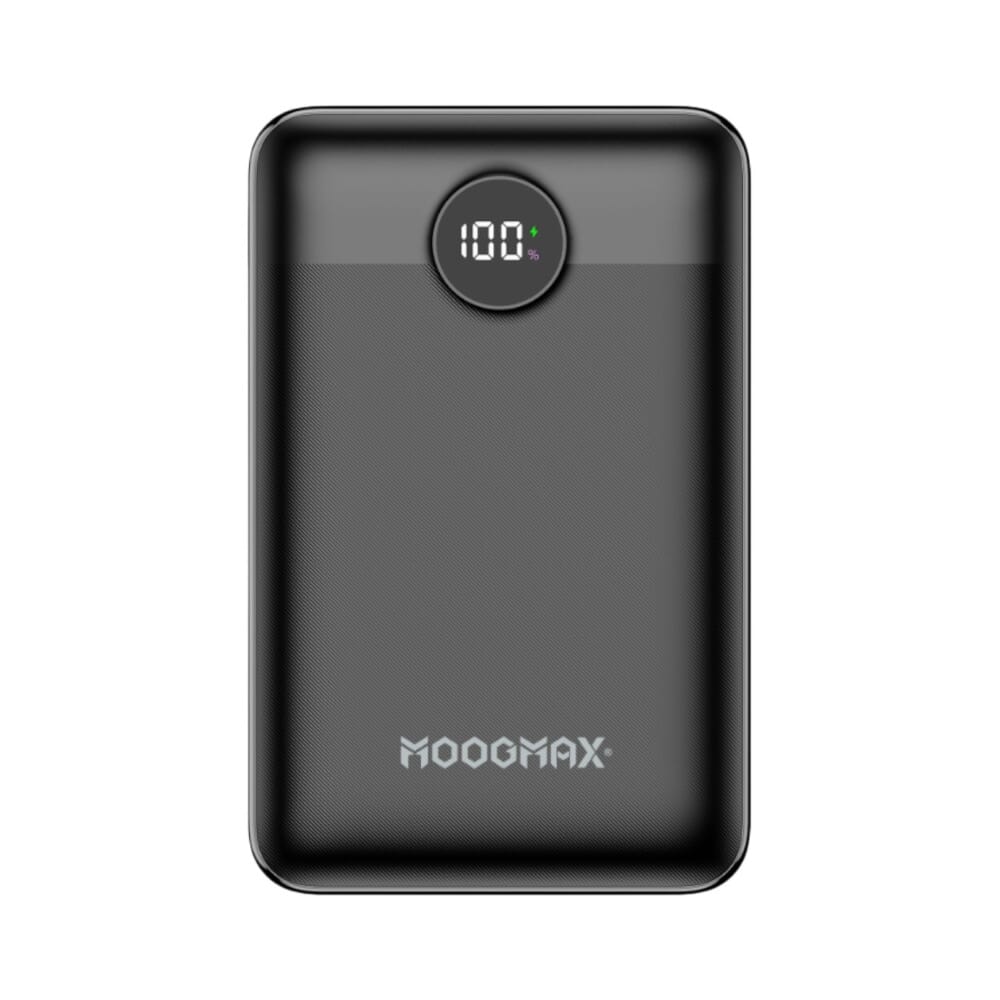 خازن طاقة سلكي موج ماكس ميني مزود بـمنافذ 3xUSB-C + 3xUSB-A، شاشة رقمية، 30000 مللي أمبير، بقوة 45 واط، أسود - MX211