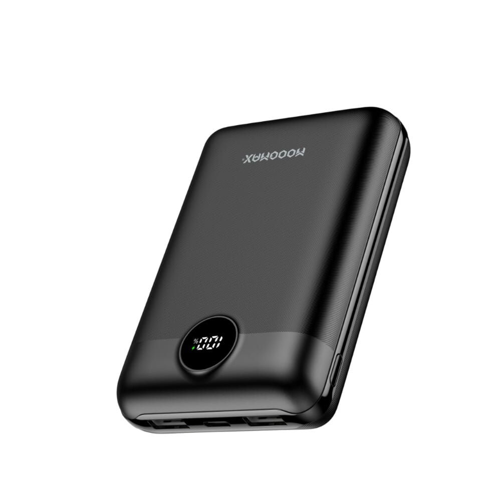 خازن طاقة ميني موج ماكس تسلا بسعة 20000 مللي أمبير وقوة 45 واط PD، مزود بـ 3 منافذ 2xUSB-A + USB-A، شاشة رقمية، أسود - MX219