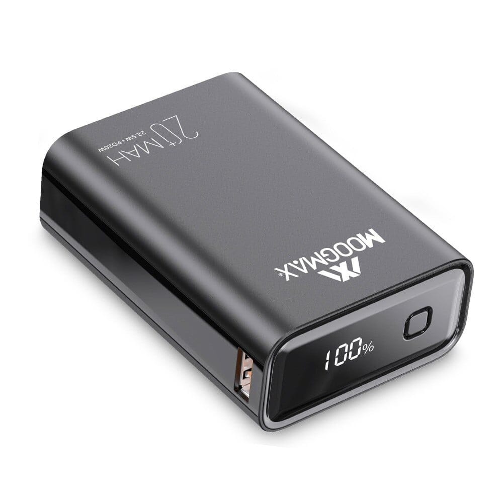 خازن طاقة سلكي من موج ماكس مارفل بسعة 20000 مللي أمبير مع شحن سريع ومنافذ متعددة، أسود - MX 219