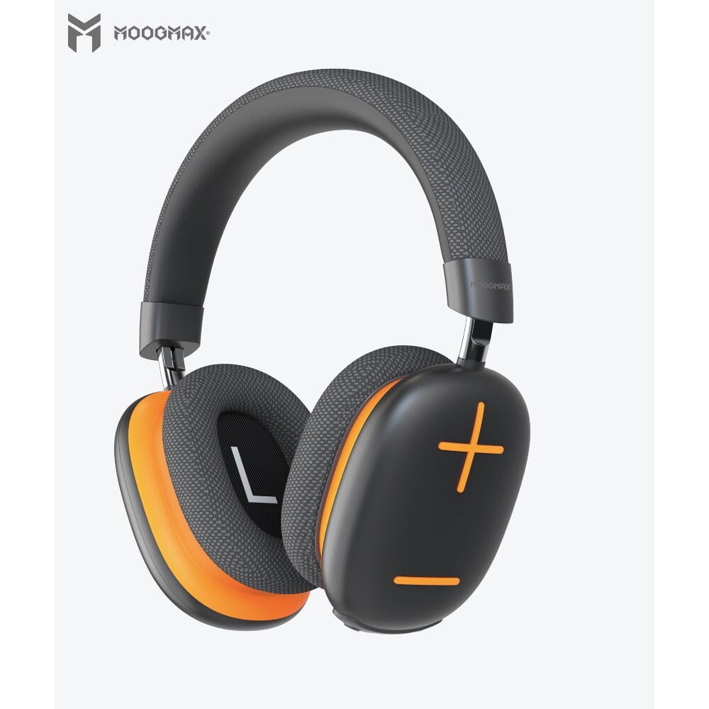 سماعة رأس لاسلكية من موج ماكس، برتقالي وأسود، MX929