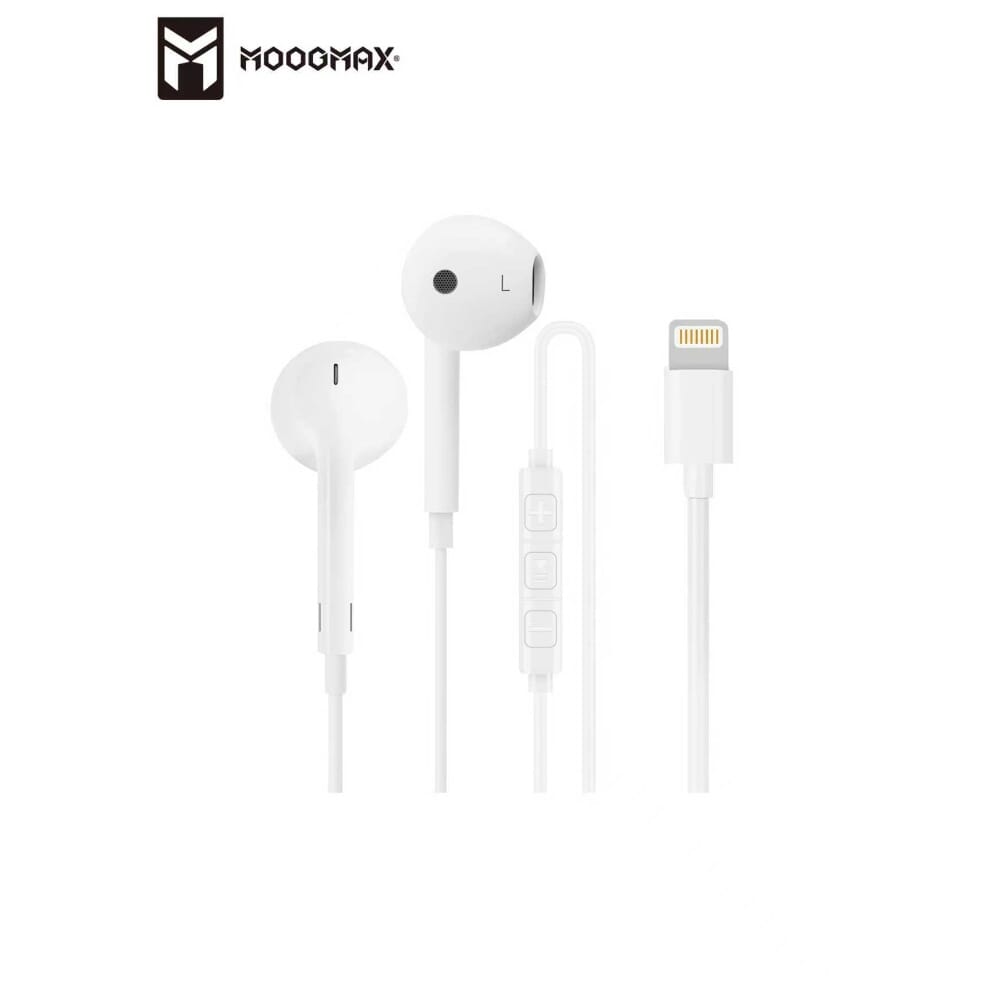 سماعة سلك ايفون من موج ماكس، أبيض