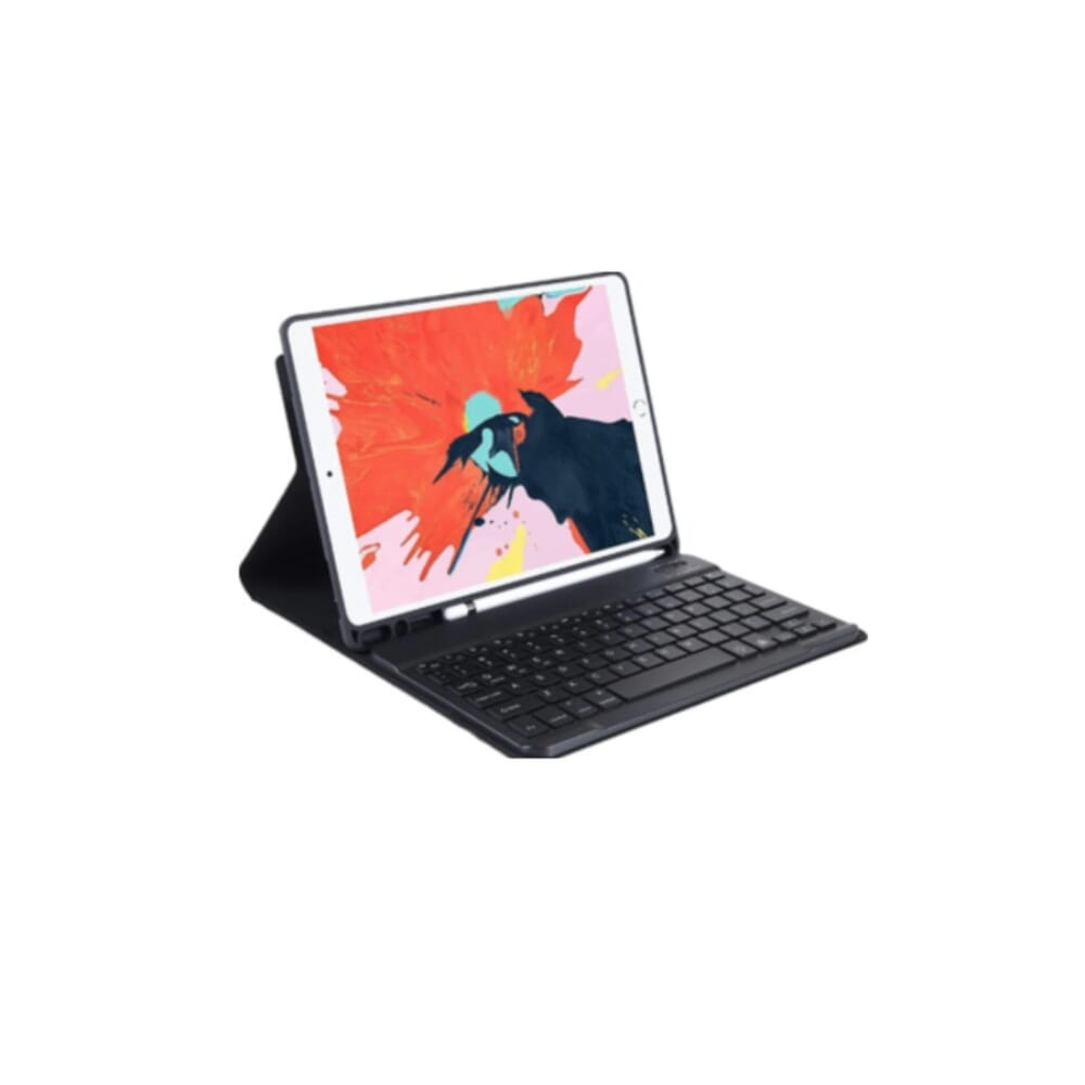 لوحة مفاتيح ذكي مع كفر حماية لجهاز ايباد من موج ماكس متوافق مع ايباد 7/8/9/10.5، أسود - MX-KB003