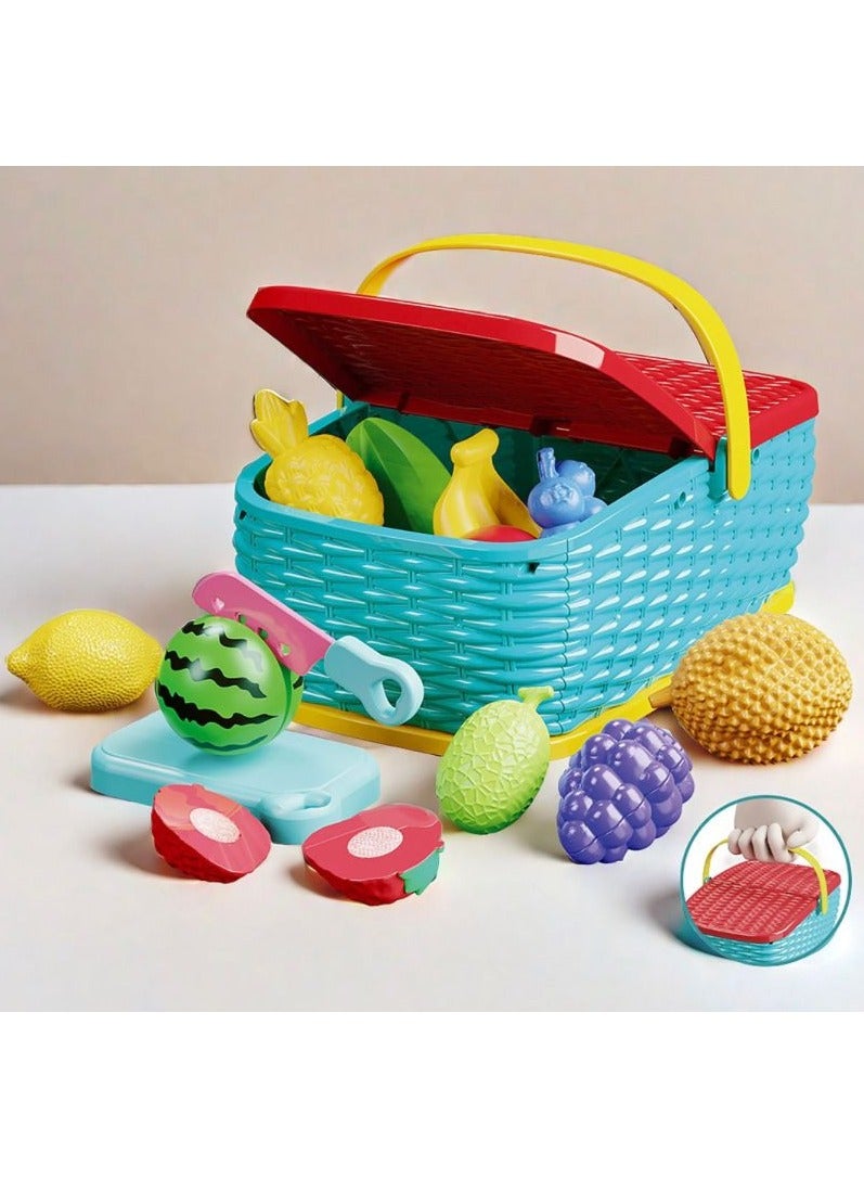 لعبة مرح لعبة تقطيع الفواكه والخضروات مع سلة - 14 قطعة