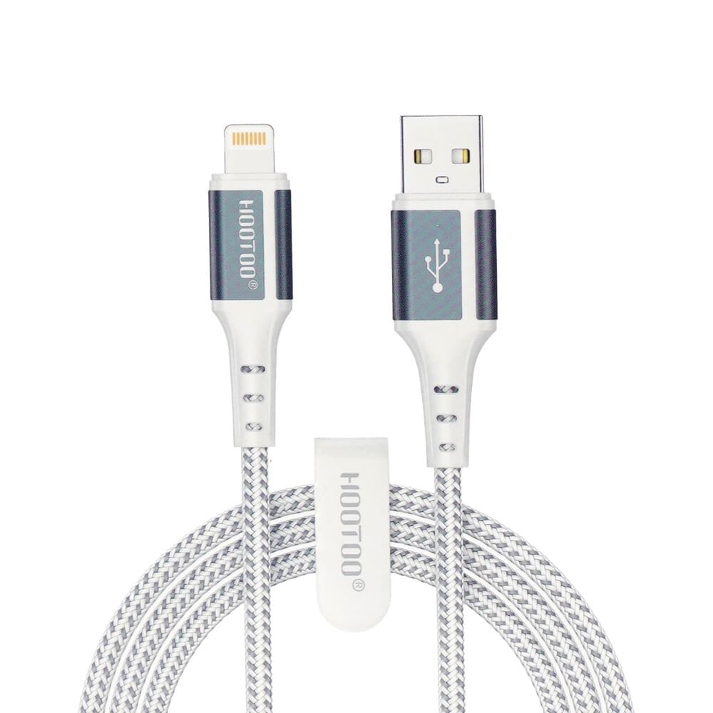 هوتو- كابل داتا HT078 لايتينج 1 متر قماش - ابيض