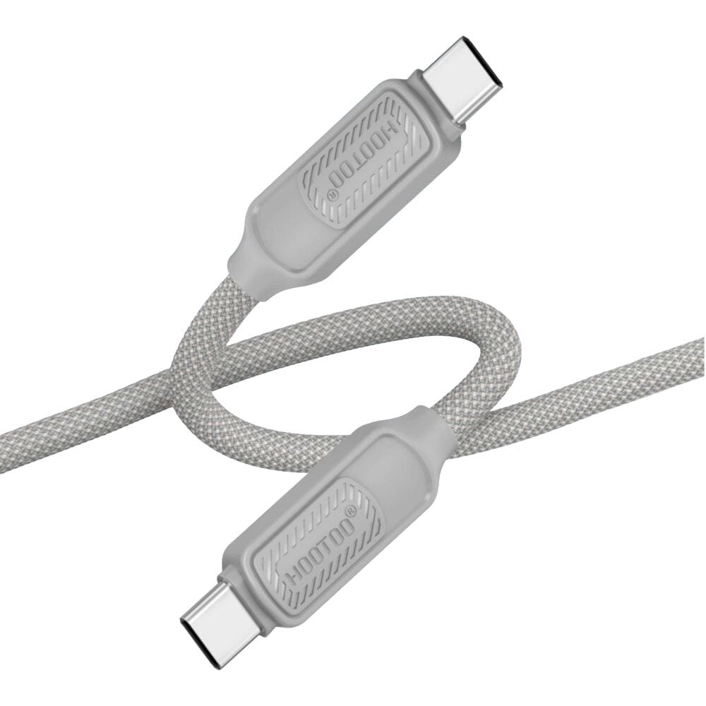 كابل شاحن ونقل بيانات تايب سي الى تايب سي قماشي, سلك شاحن تايب سي بقوة 65 واط, سلك تايب سي قوي ضد القطع, سلك تايب سي طويل بطول 1 متر - HT133