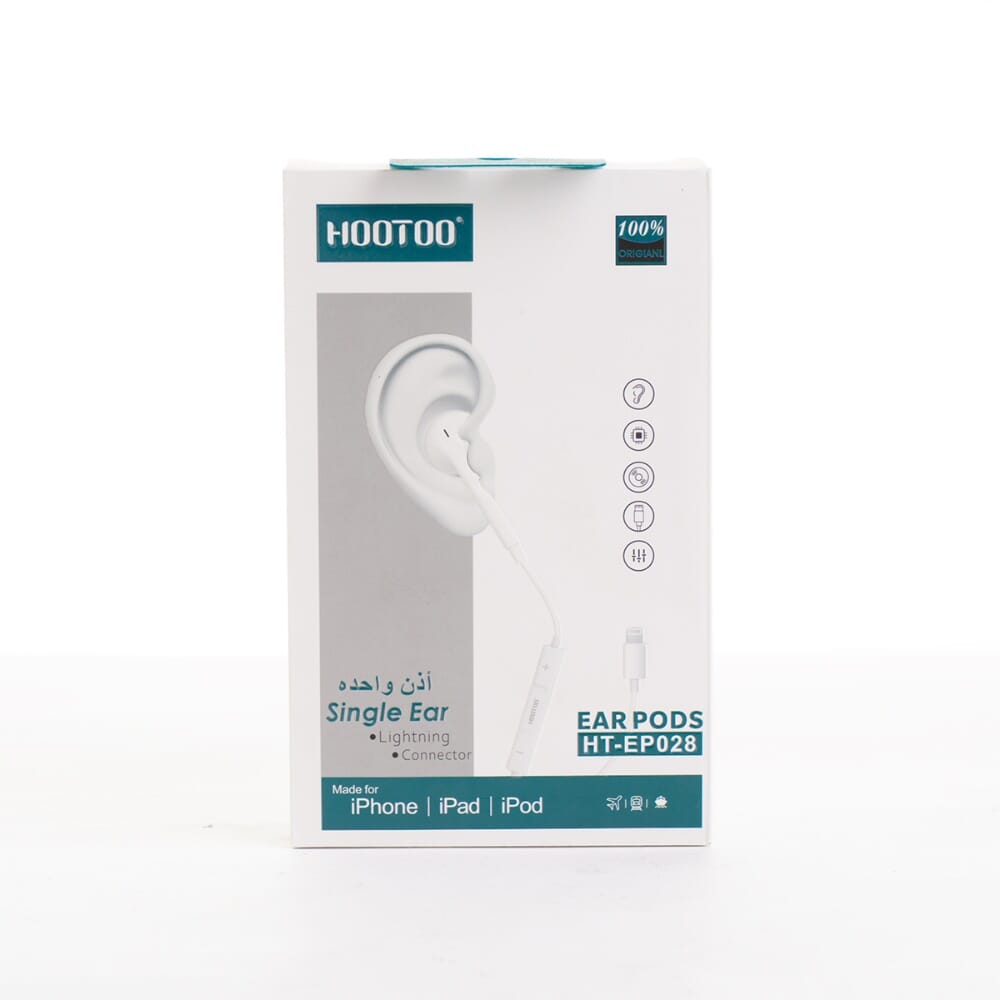 سماعه سلك أذن واحده من هوتو، أبيض، HT-EP028