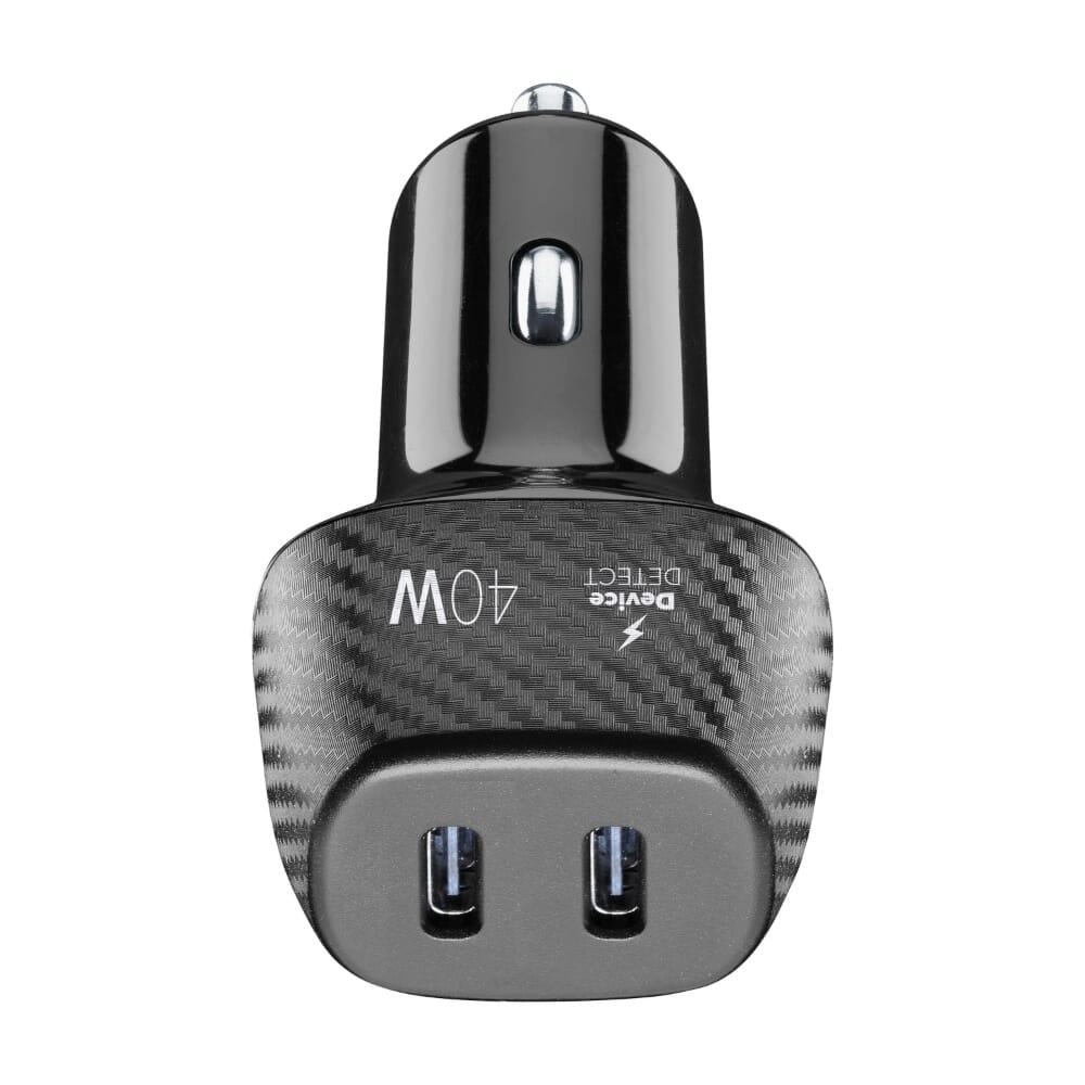 شاحن سيارة من سيليولارلاين، عدد ٢ منفذ Type C وبقوة ٤٠ وات، أسود