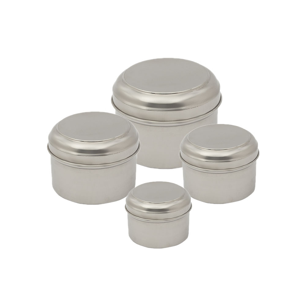 فخر الدين وعاء أستيل لحفظ الطعام مع غطاء- فضي