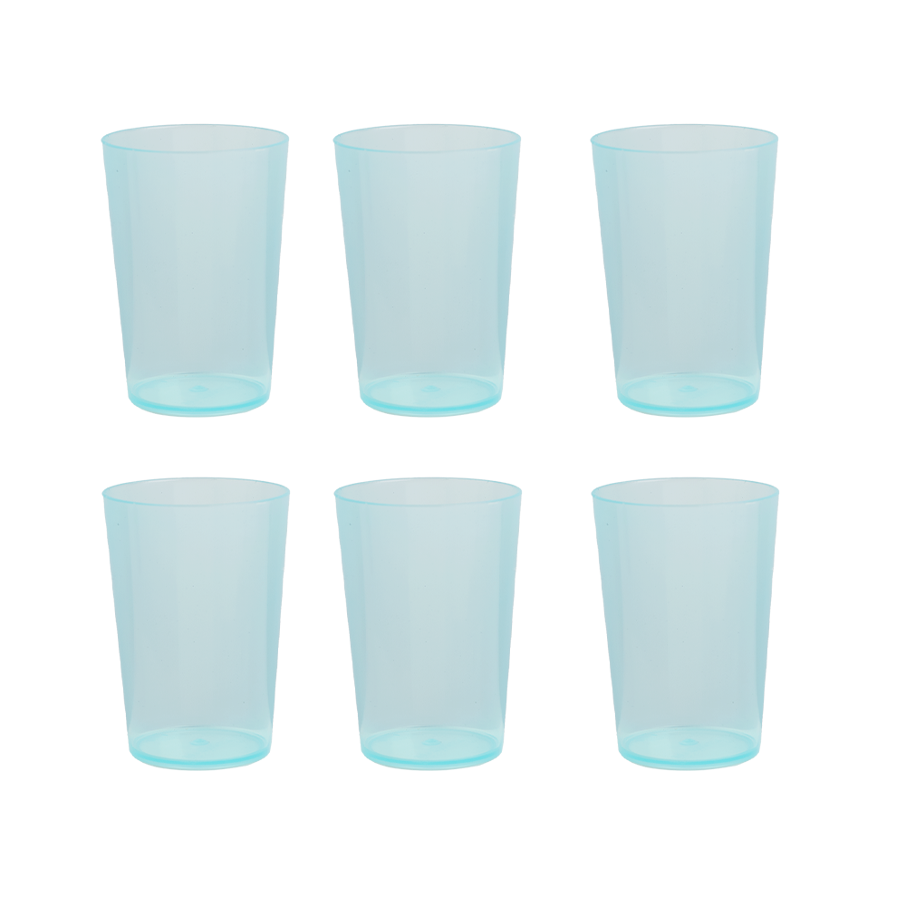 طقم كاسات شرب بلاستيك مكون من 6 قطع