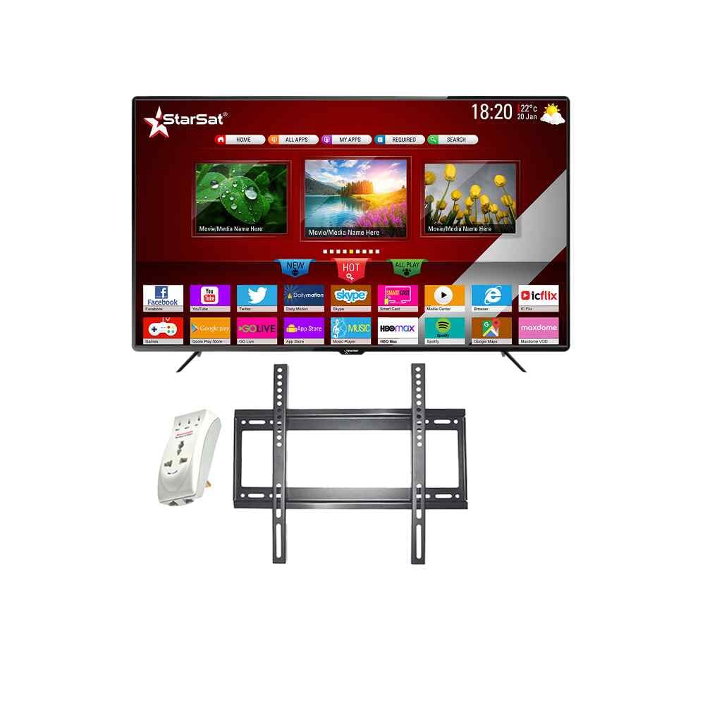   باكج 3 في 1 ستار سات تلفزيون 65 بوصة  موديل 65TSM48  وحامل جداري ومنظم كهربائي 