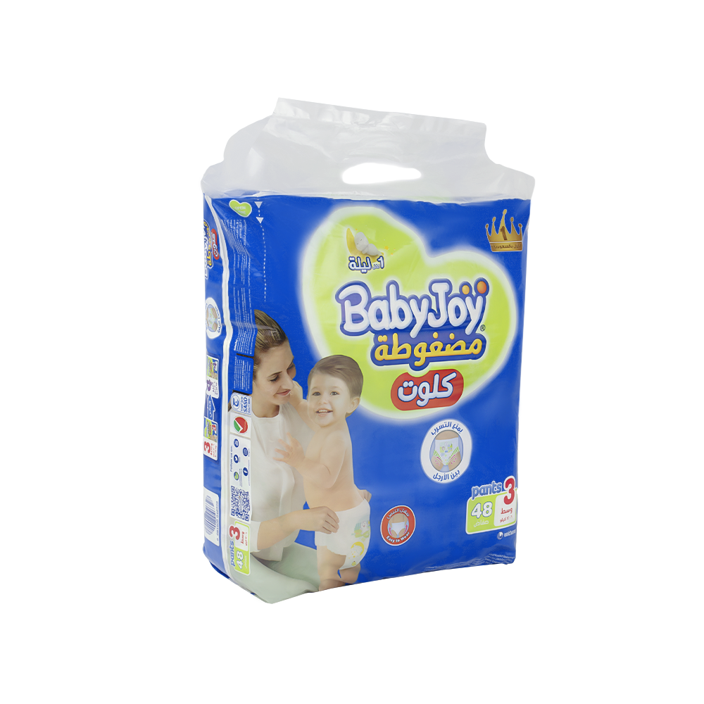 بيبي جوي حفاضات كلوت مقاس 3 لوزن 6-12 كجم - عدد 48 حفاض