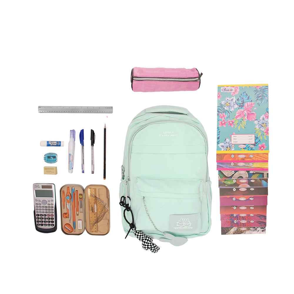 حزمة اللوازم المدرسية الأساسية لطلاب الثانوية العامة - الحقيبة المدرسية المتكاملة - 23 قطعة