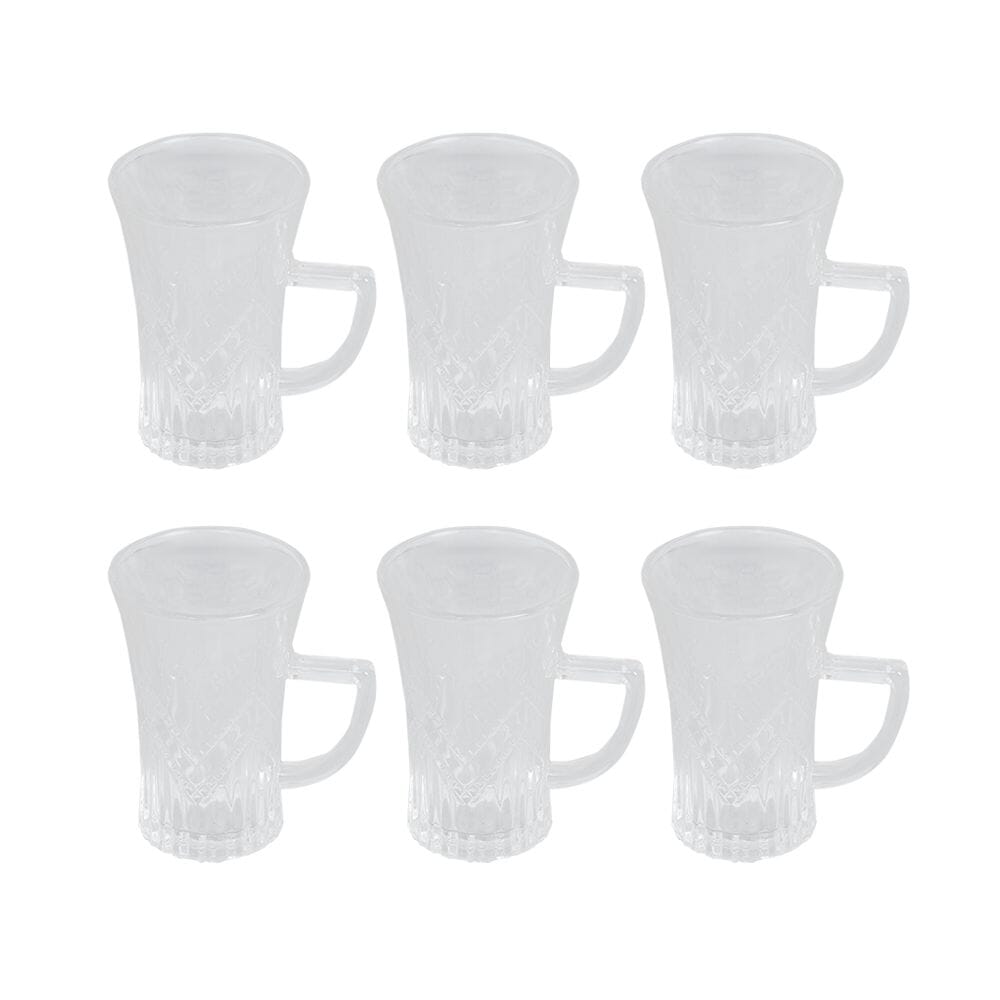 بيالة السعد - كاسات شاي زجاجية شفافة - 6 قطع