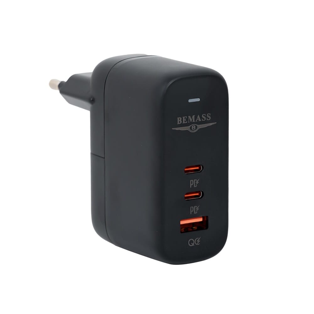 بيماس رأس شاحن بثلاث منافذ مع كابل تايب سي 65 واط -موديل BS364