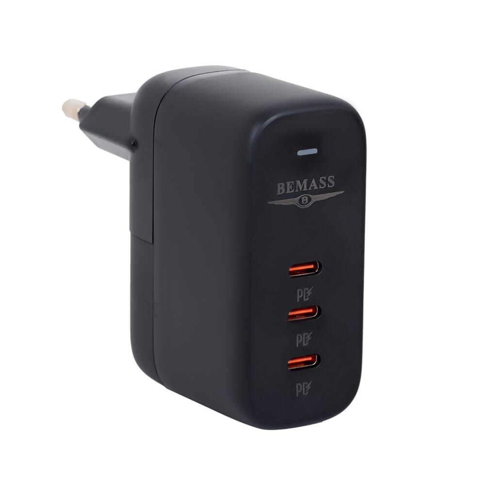 بيماس رأس شاحن بثلاث منافذ مع كابل تايب سي 65 واط - موديل BS365