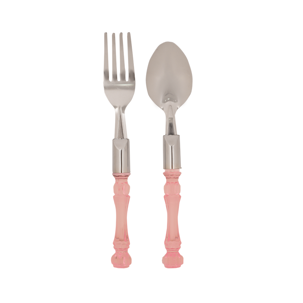 كلاسيك مجموعة أدوات تناول الطعام بمقبض شفاف