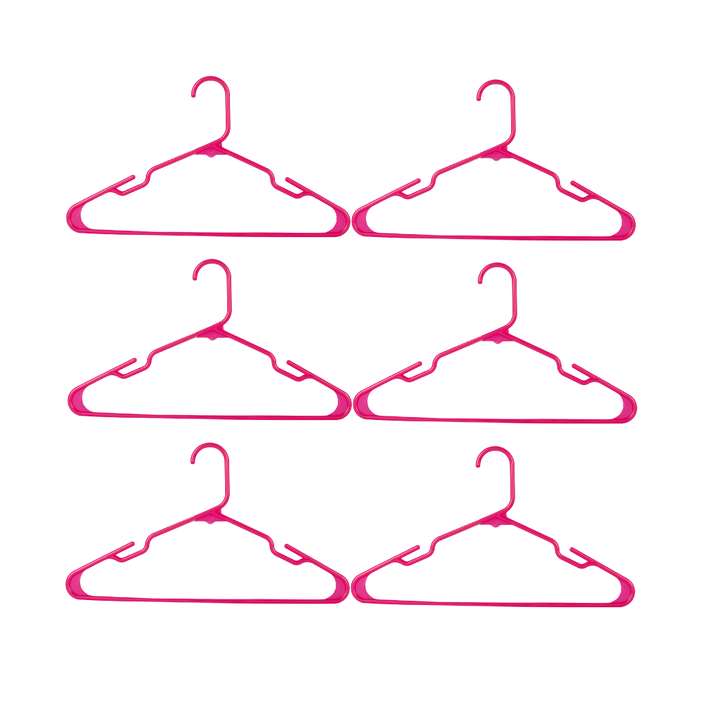 طقم علاقات ملابس بلاستيك - 6قطع