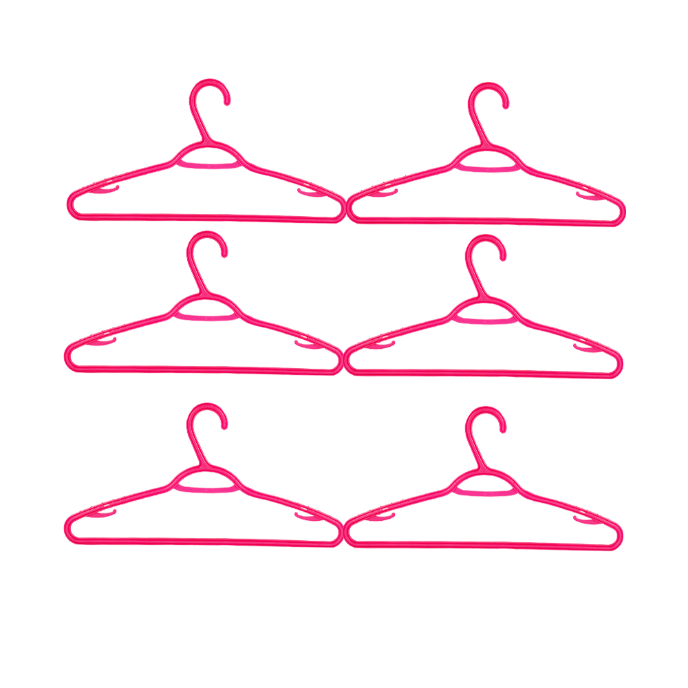 طقم علاقات ملابس بلاستيك - 6قطع