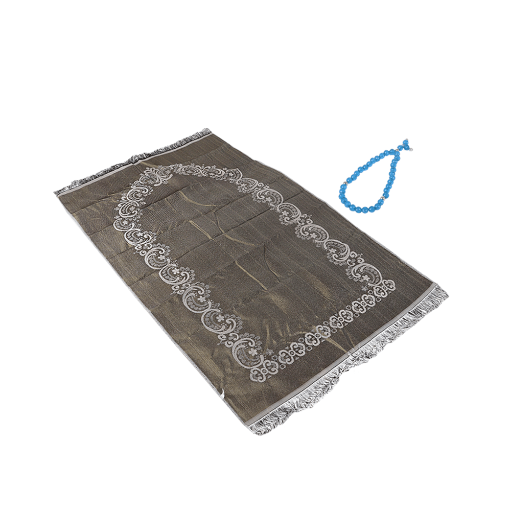 صندوق خاص بتصميم أنيق وفريد من سجادة وسبحة من اللؤلؤ