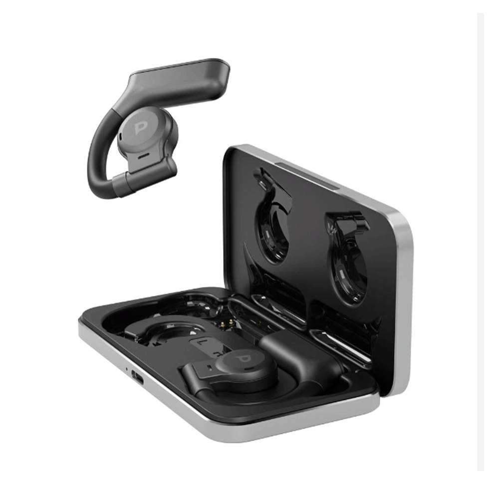 باورلوجي سماعة أذن لاسلكية TWS مع علبة شحن معدنية ومدى بلوتوث 10 أمتار - بطارية 300 مللي أمبير