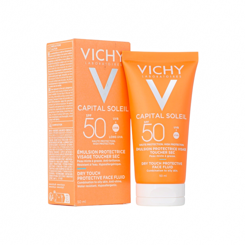 فيشي كابيتال سولاي كريم واقٍ بتأثير جاف SPF 50 للبشرة المختلطة والدهنية - 50 مل