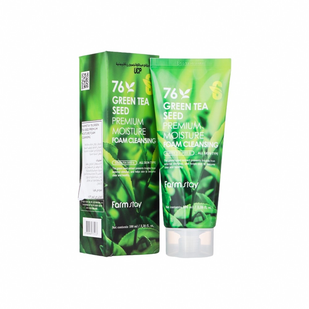 فارم ستاي منظف رغوي بخلاصة بذور الشاي الأخضر لترطيب وتنظيف عميق لجميع أنواع البشرة - 100 مل