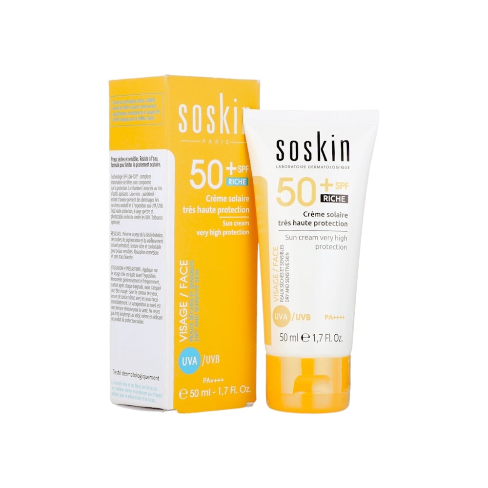 سوسكين كريم حماية من الشمس SPF 50+ - لحماية البشرة الجافة والحساسة من أشعة الشمس - 50 مل