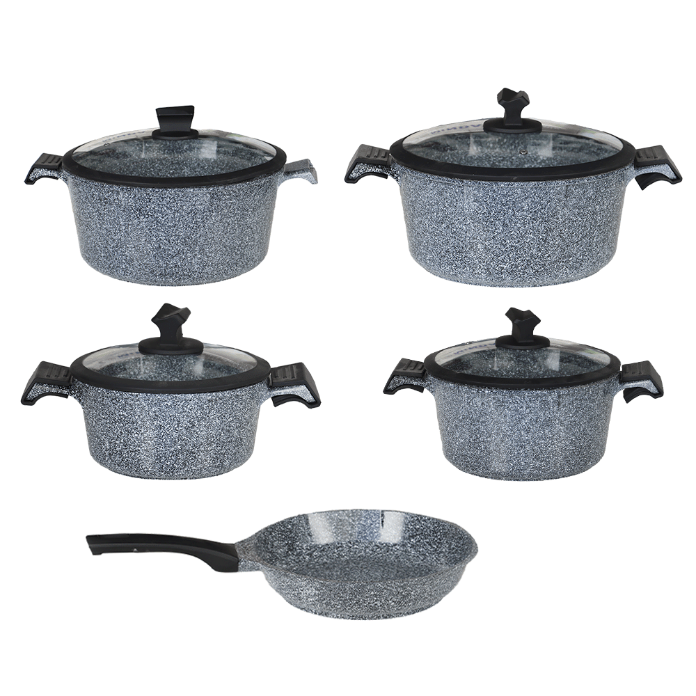 مجموعة قدور وأواني طبخ من الجرانيت - 5 قطع