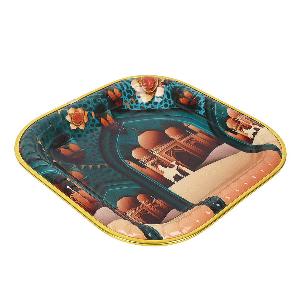 صحن رمضاني مربع بنقوش إسلامية