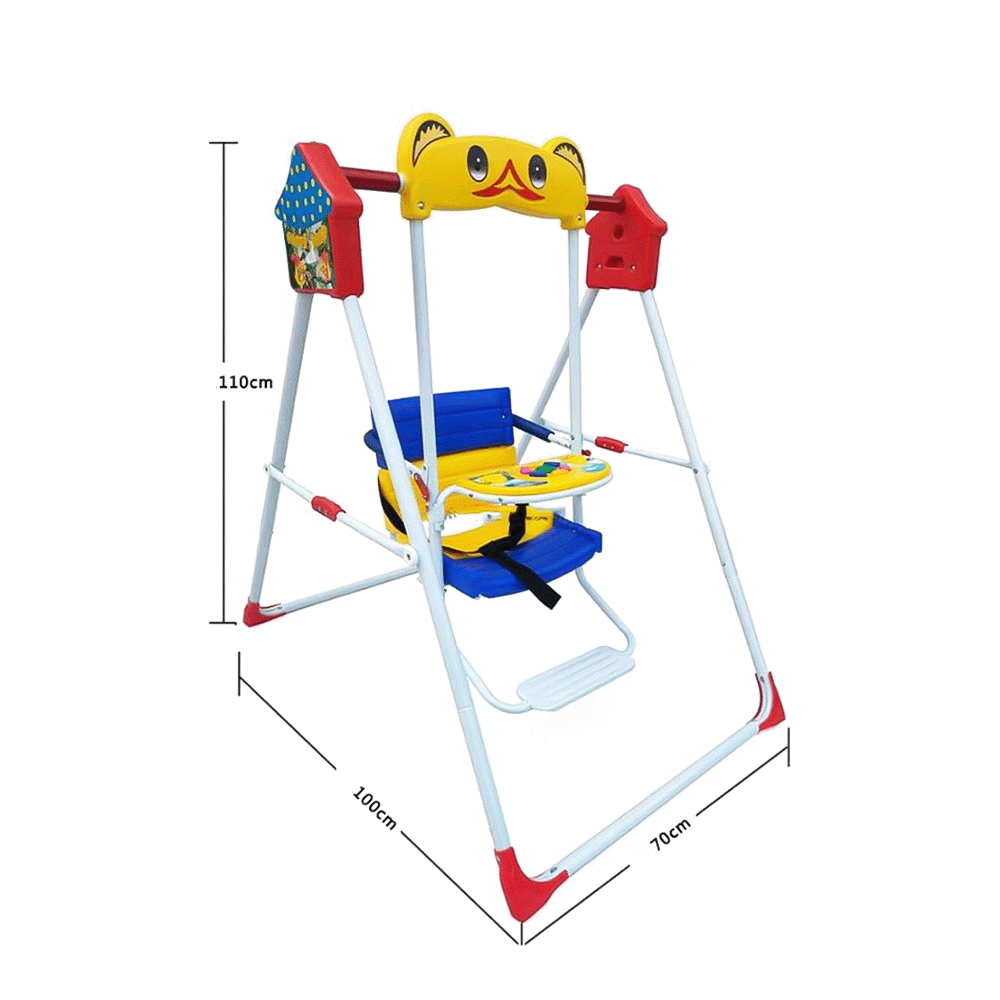 لوفامي سوينغز أرجوحة أطفال معدنية مع مقعد بلاستيكي وحزام أمان