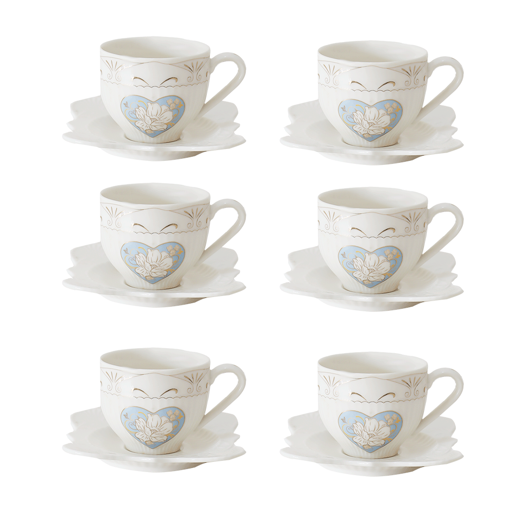 مجموعة أكوب شاي زجاجية أنيقة - 6 قطع