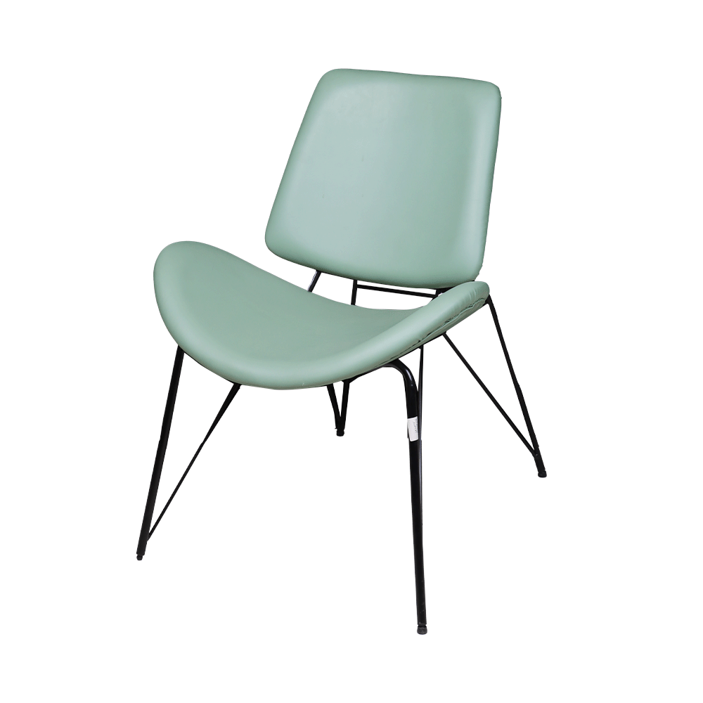 كرسي استرخاء عصري بتصميم انسيابي وأرجل معدنية موديل KR246 - أخضر