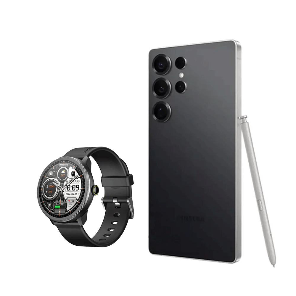 باكج سامسونج جوال جالاكسي اس 25 الترا مع اورايمو ساعة ذكية بلوتوث - موديل OSW-42