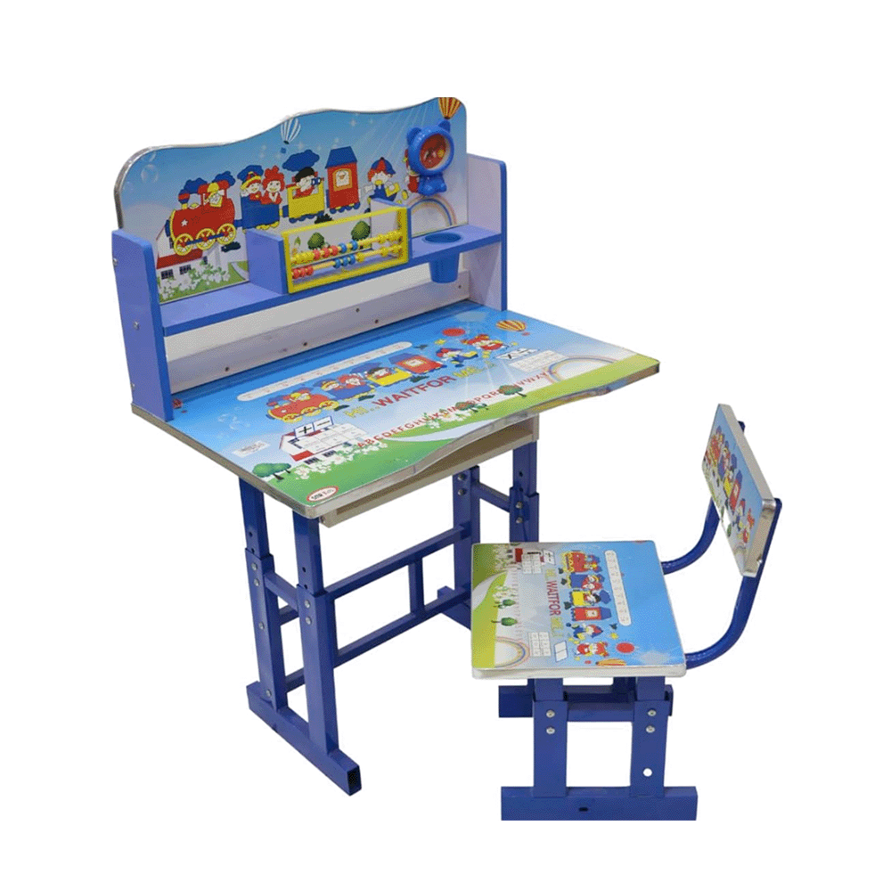 إس إم آر طاولة أنشطة ودراسة للأطفال متعددة الألوان مع كرسي قابل للتعديل