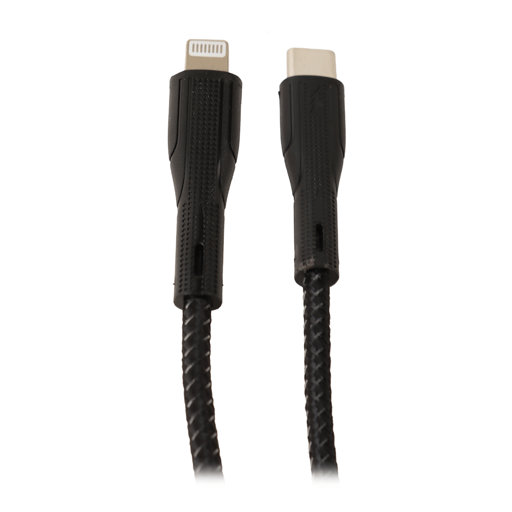 دبليو بلس كابل شحن تايبسي ايفون بقوه 35 واط موديل W-02 - أسود