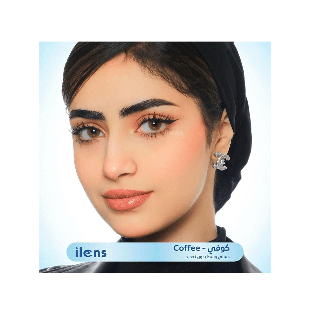 أي لنس عدسات لاصقة كوفي قطر 14.5 مم بدون تحديد خارجي - بني دافئ
