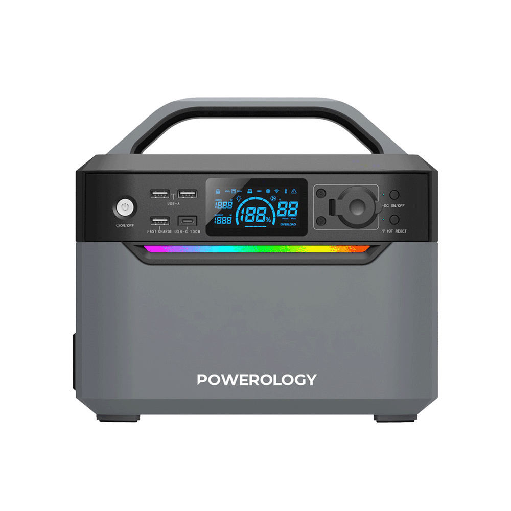 باورولوجي باوربانك شحن سريع سعة 120000 ملي أمبير قوة 384 واط متعدد المنافذ
