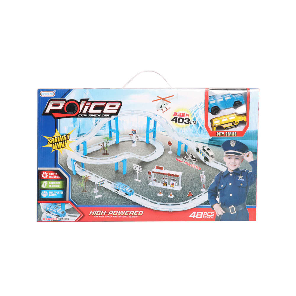 مضمار سباق سيارات الشرطة لمغامرات مطاردة مثيرة - 48 قطعة