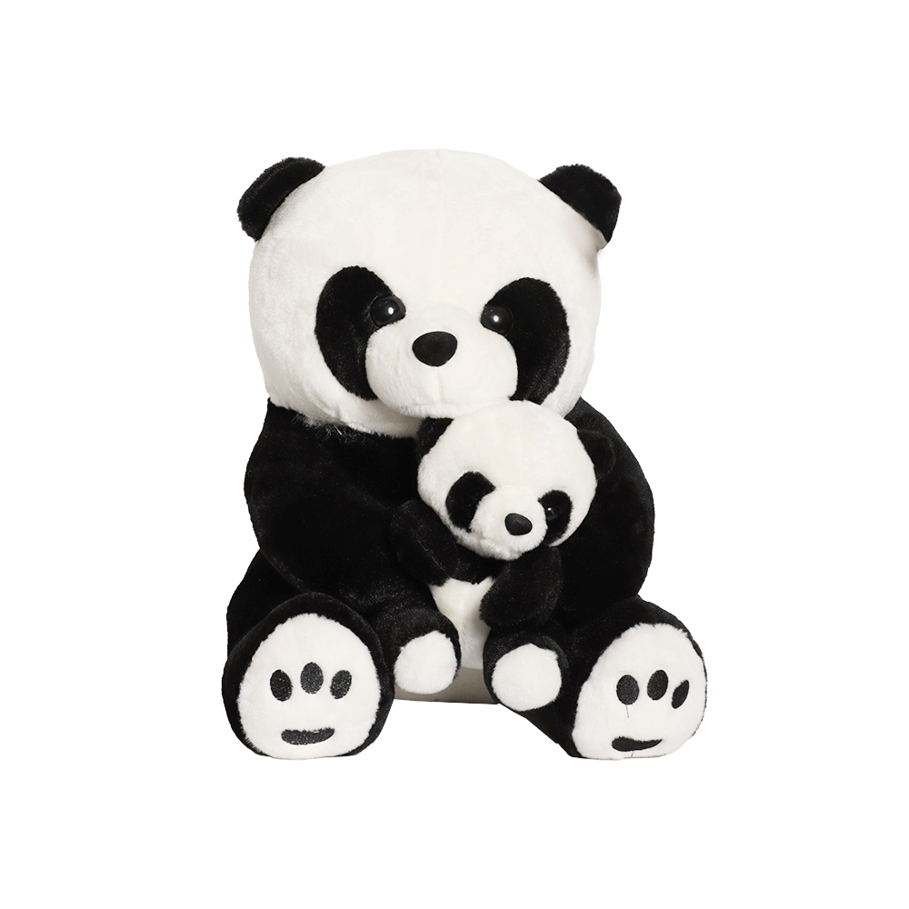 دمى باندا قطنية بتصميم مزدوج للأم وطفلها بحجم صغير