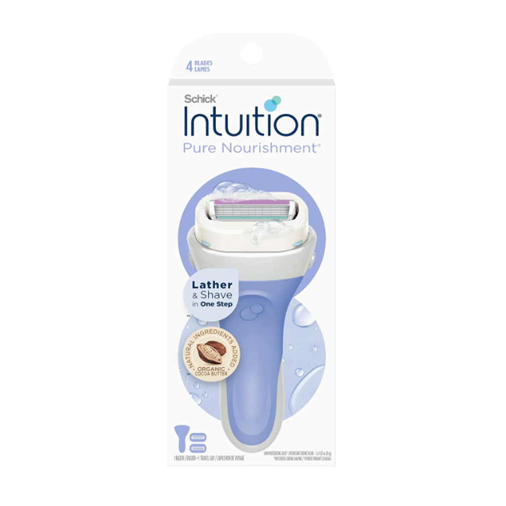 شيك انتويشن ماكينة حلاقة لطيفة تغذي بشرتك بعمق بفضل زبدة الكاكاو