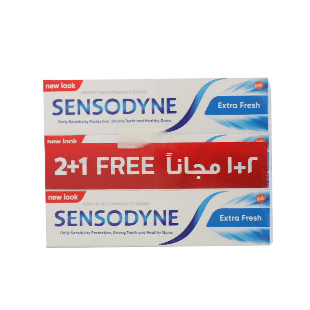 سنسوداين معجون أسنان انتعاش زائد عبوة مزدوجة 3×1- 75 مل