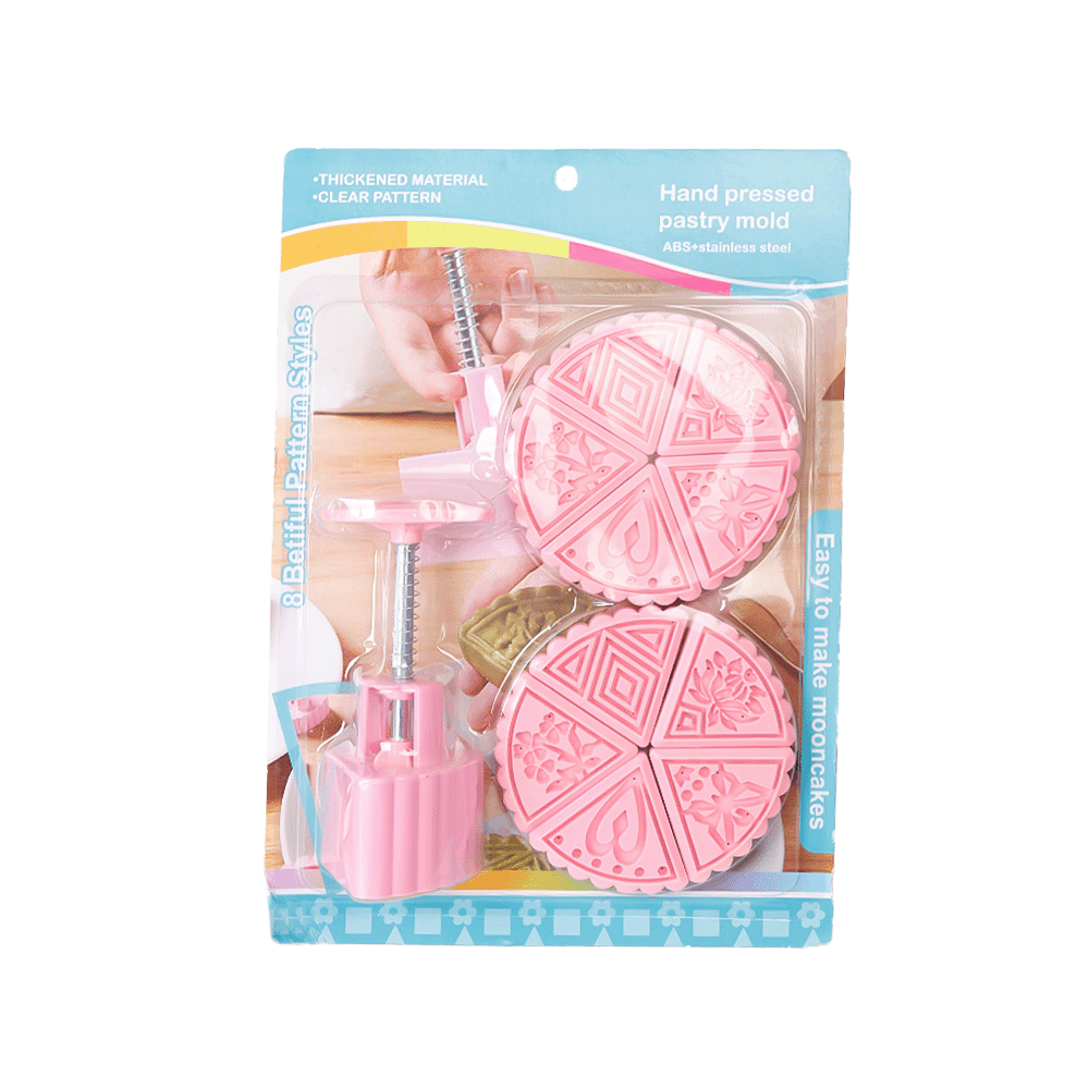 طباعة كعك ختم مثلت متعدد االأشكال عدد 10قطع - وردي