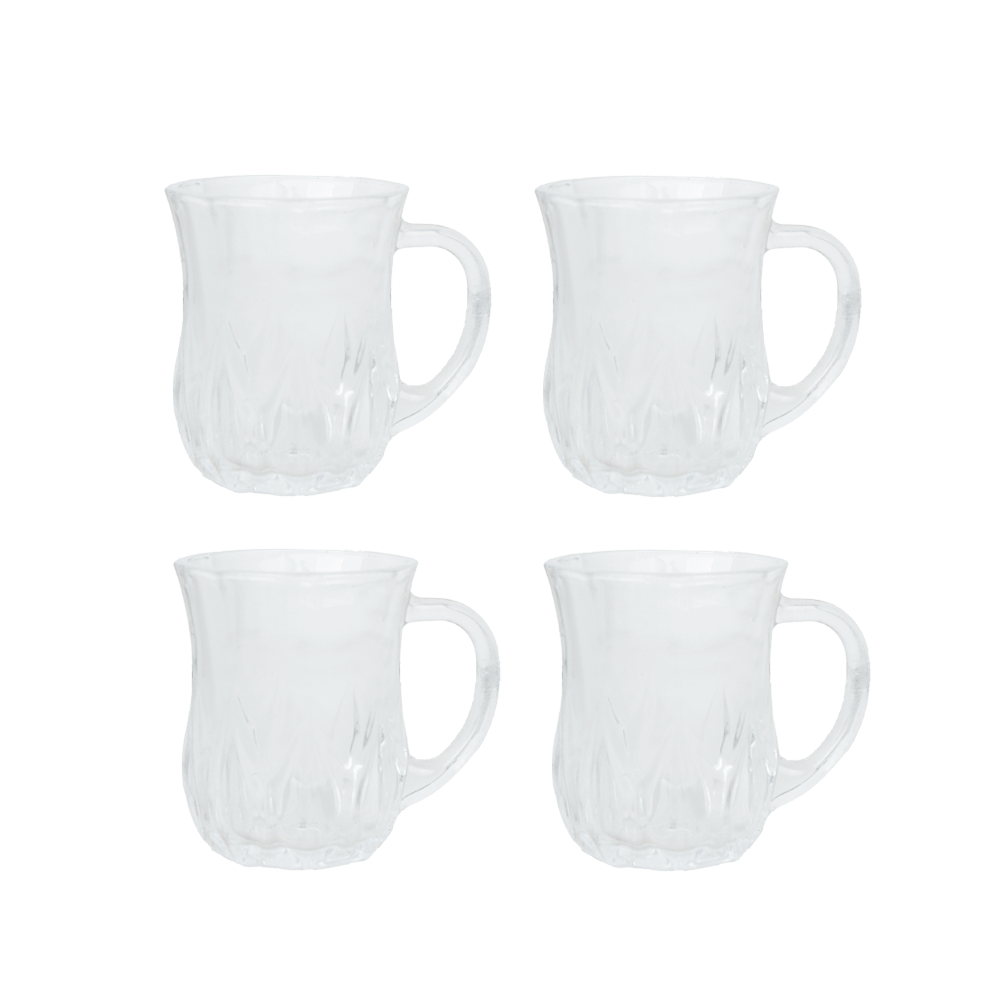 زادكو طقم قلاصات شاي زجاج شفاف - عدد 4 قطع