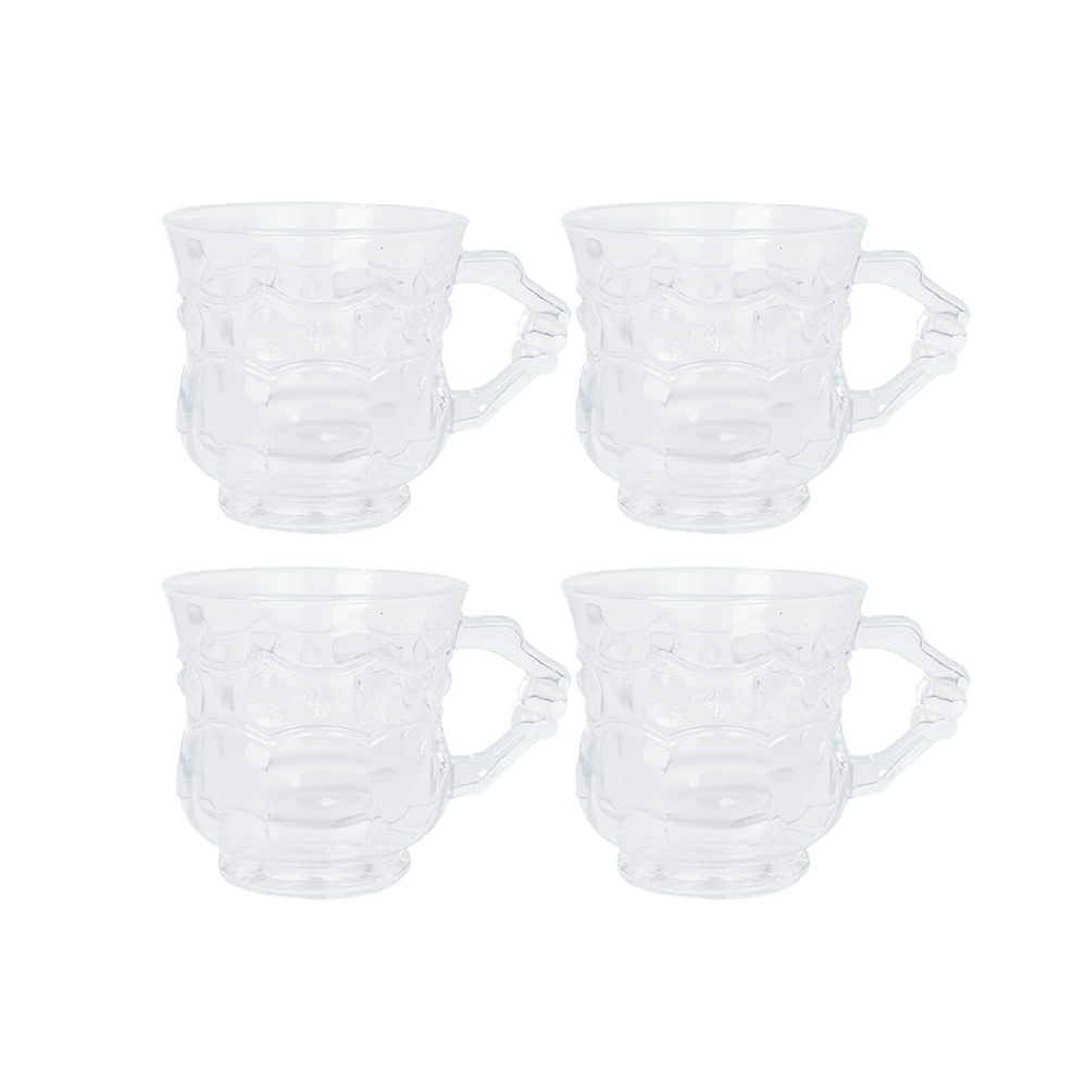 زادكو طقم قلاصات شاي زجاج شفاف - عدد 4 قطع