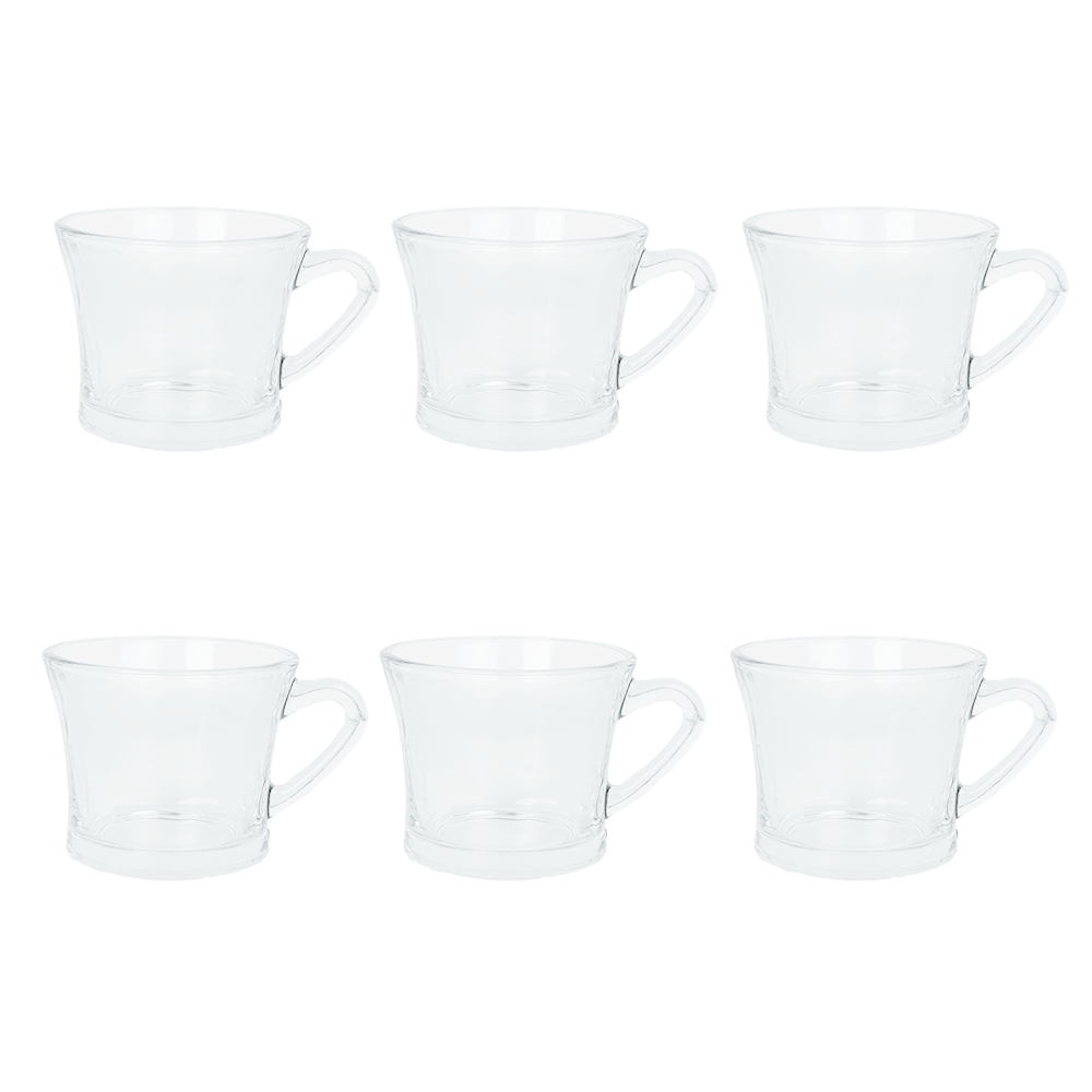 زادكو طقم قلاصات شاي زجاج شفاف - عدد 6 قطع