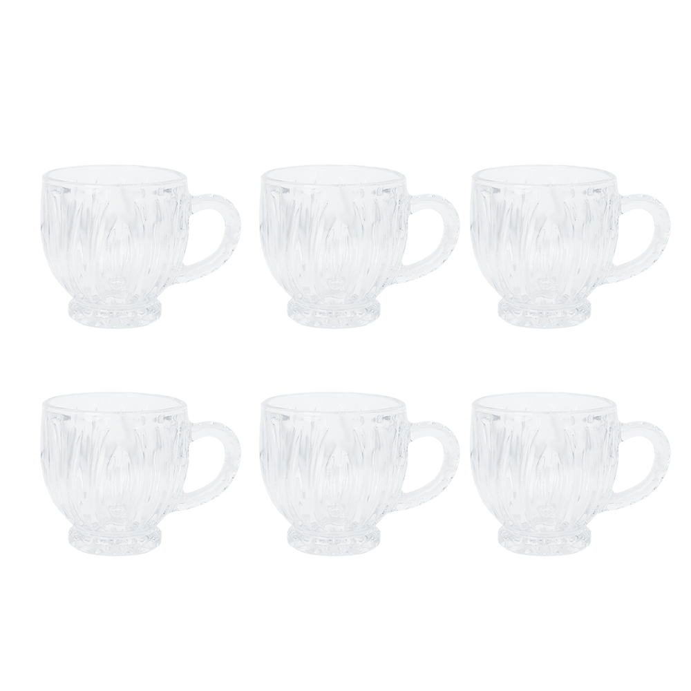 زادكو طقم قلاصات شاي زجاج شفاف - عدد 6 قطع